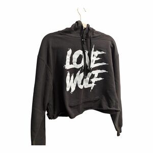 Harley Davidson Lone Wolf Black Cropped Hoodie